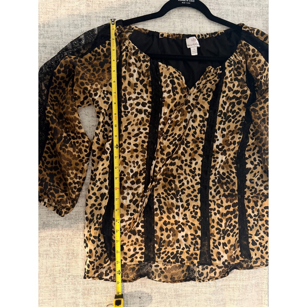 Leopard & Lace Flowy Boho Peasant Shirt - Picture 5 of 7